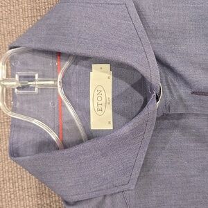 Eton slim fit blue dress shirt size 38 neck size 15